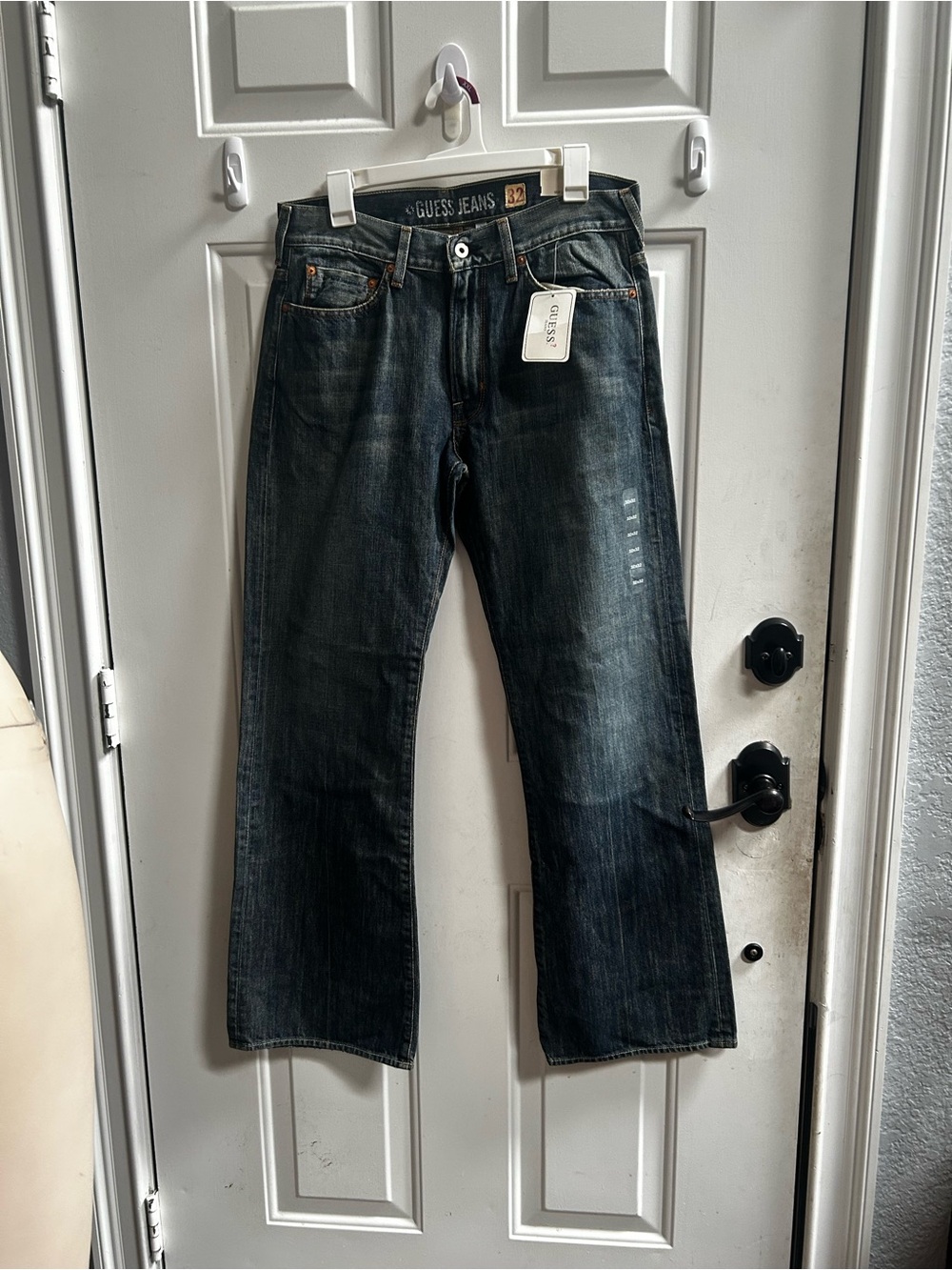 Y2K- Guess Men's Bootcut Jeans in Dark Blue Denim
